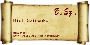 Biel Szironka névjegykártya